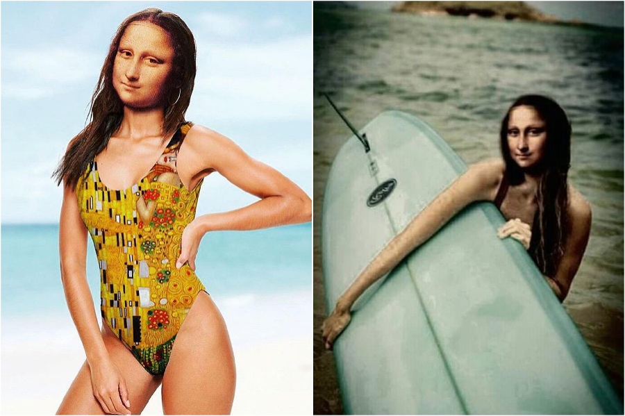 Mona Lisa at the beach. | Mona Lisa Reimagined In The Modern World Excerpt | Her Beauty