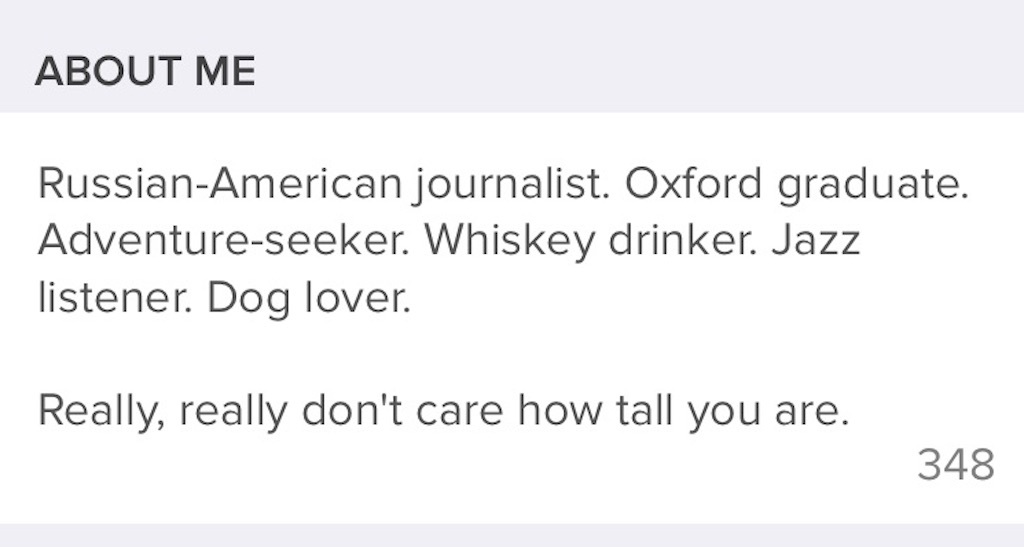 tinder profile bio