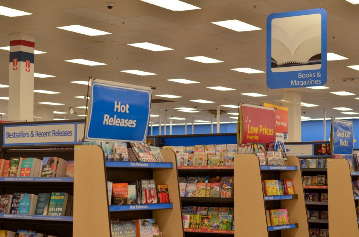 book aisles at walmart