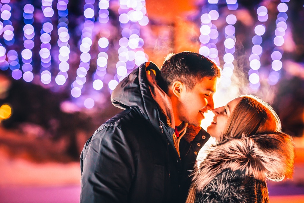 public kissing couple