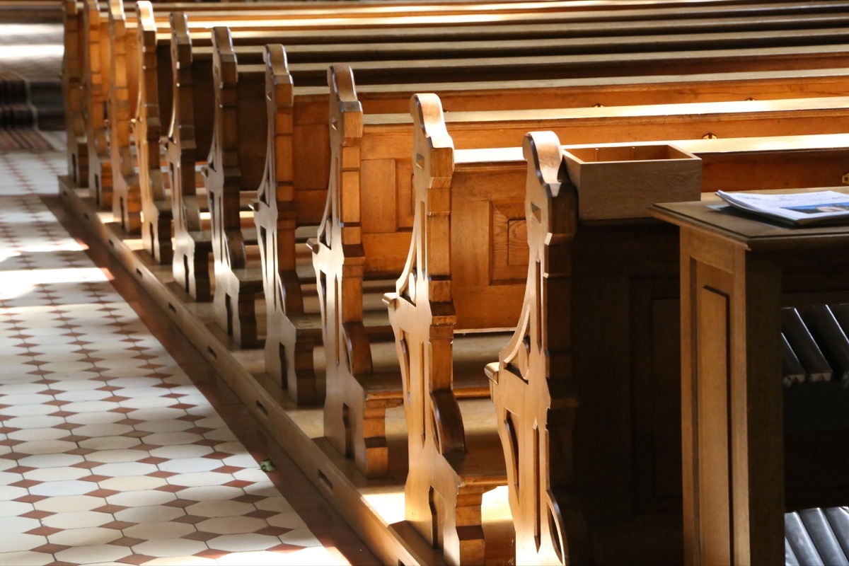 Pews in a church