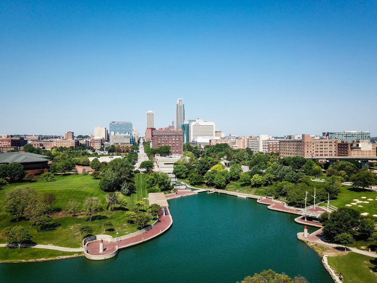 Downtown Omaha Nebraska Drone Photo