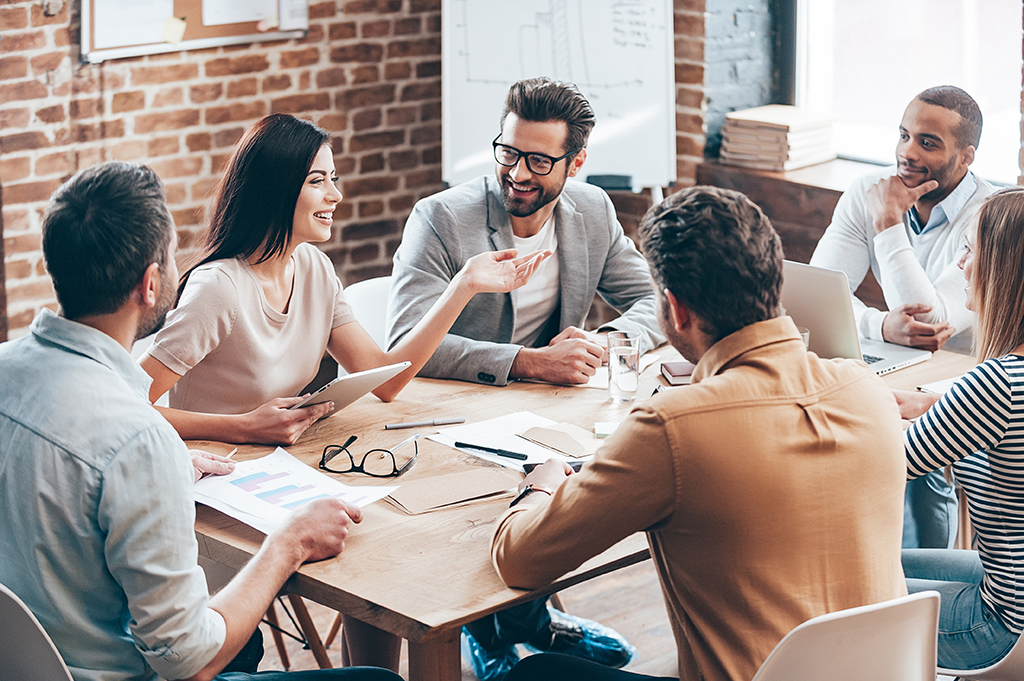 Group working together college professor secrets