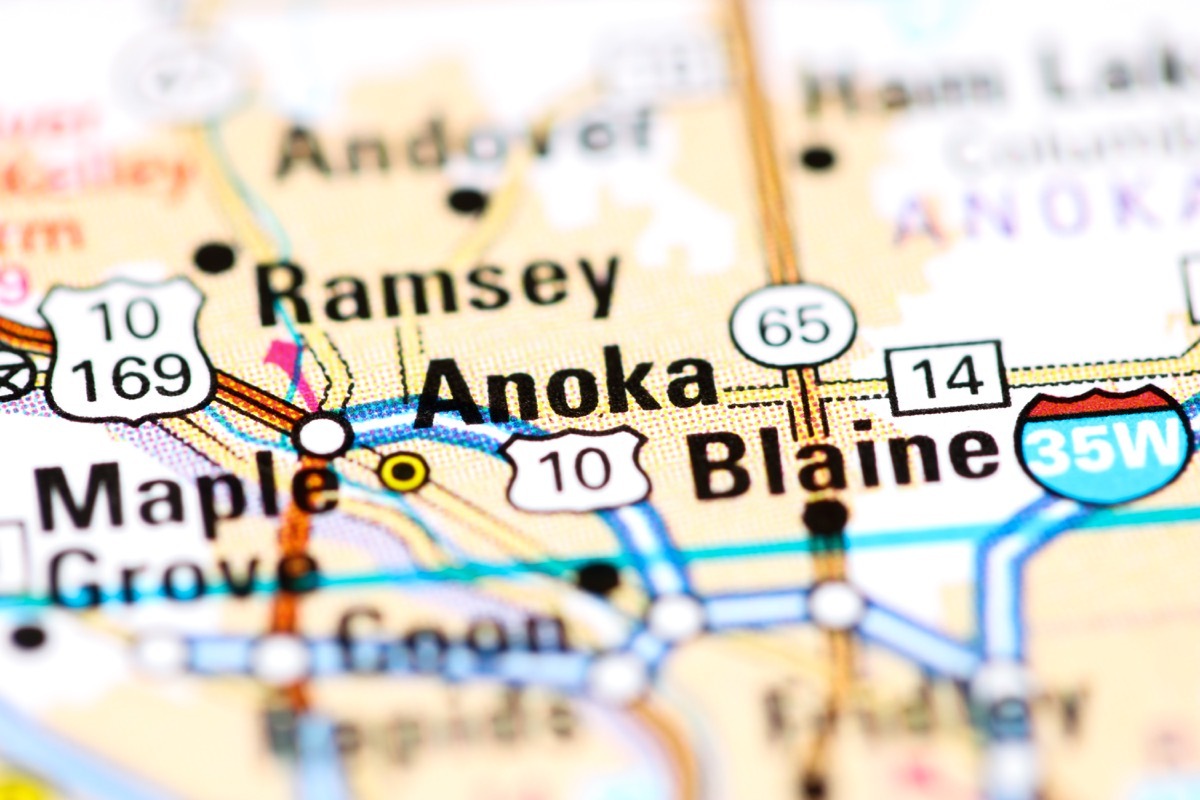 anoka minnesota on us map