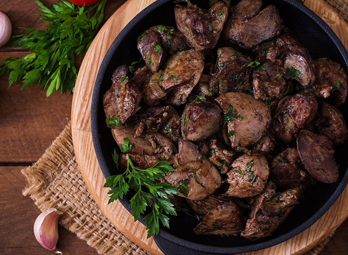 platter of chicken livers