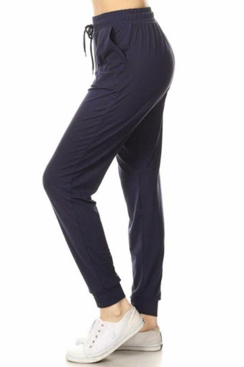 A pair of women's black jogger sweatpants