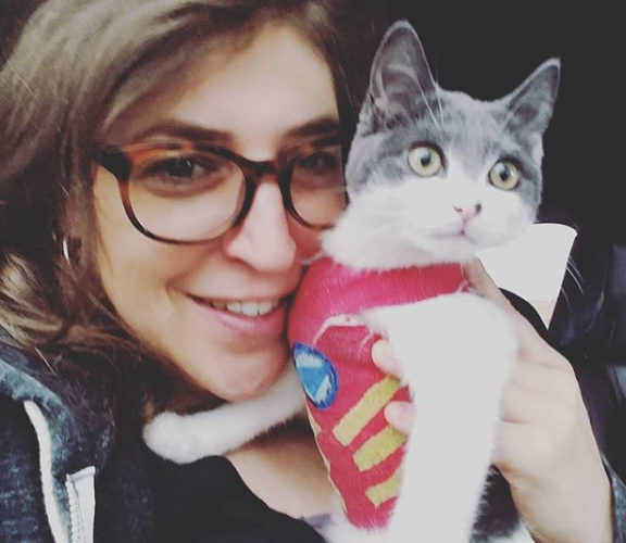 Mayim Bialik Cat Adamantium Celebrity Pets