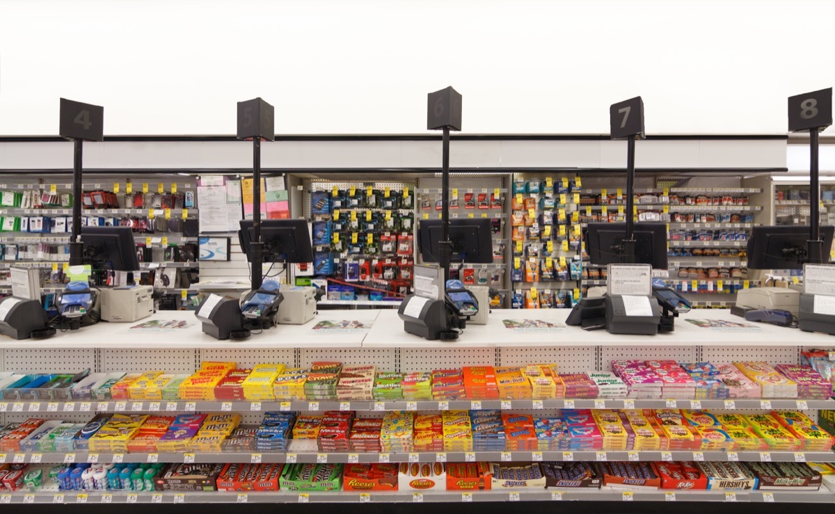 Checkout counter in of the Walgreens store. The Walgreen Company is an American pharmaceutical company which operates the second-largest chain in the USA.