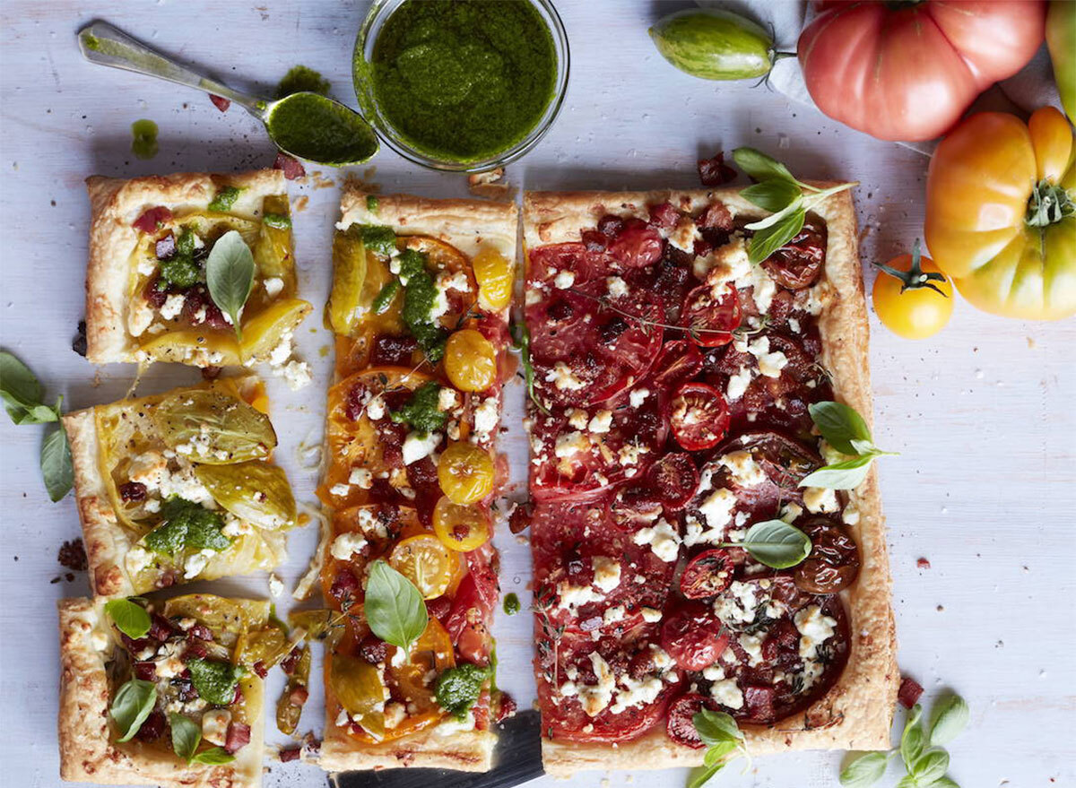 heirloom tomato tart pieces