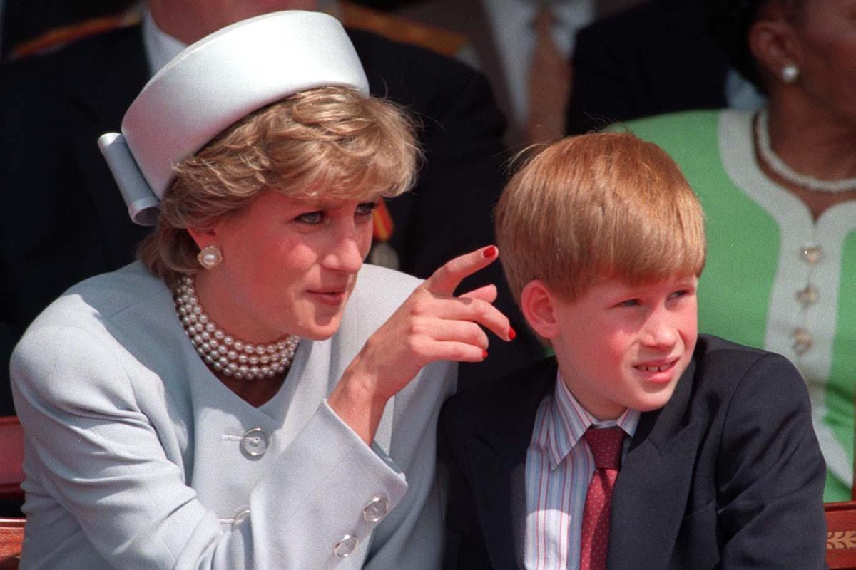 Diana, Princess of Wales with Prince Harry in 1995