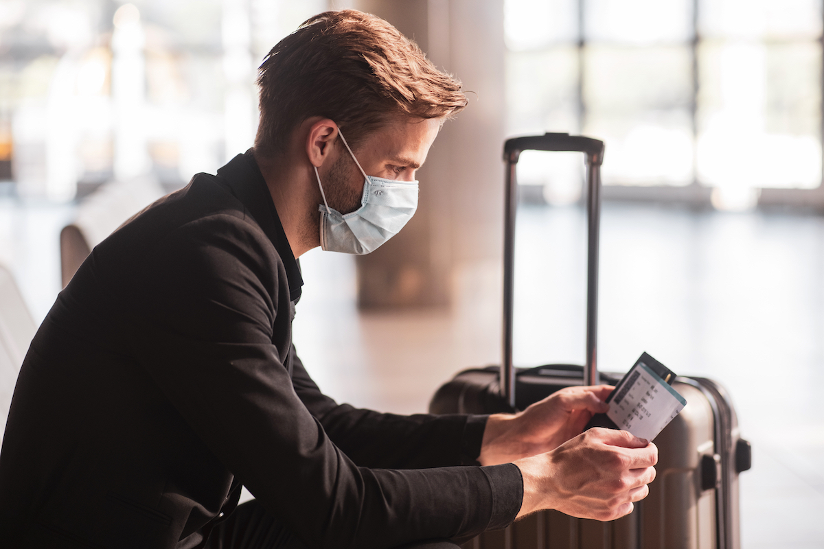 Man waiting for a flight