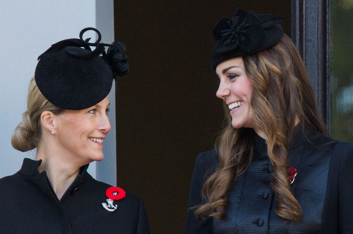 Sophie, Countess of Wessex and Cahterine, Duchess of Cambridge attend Remembrance Sunday at the Cenotaph on Whitehall on November 10, 2013 in London, England