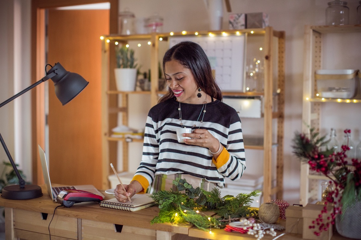 woman crossing off something on her to-do list