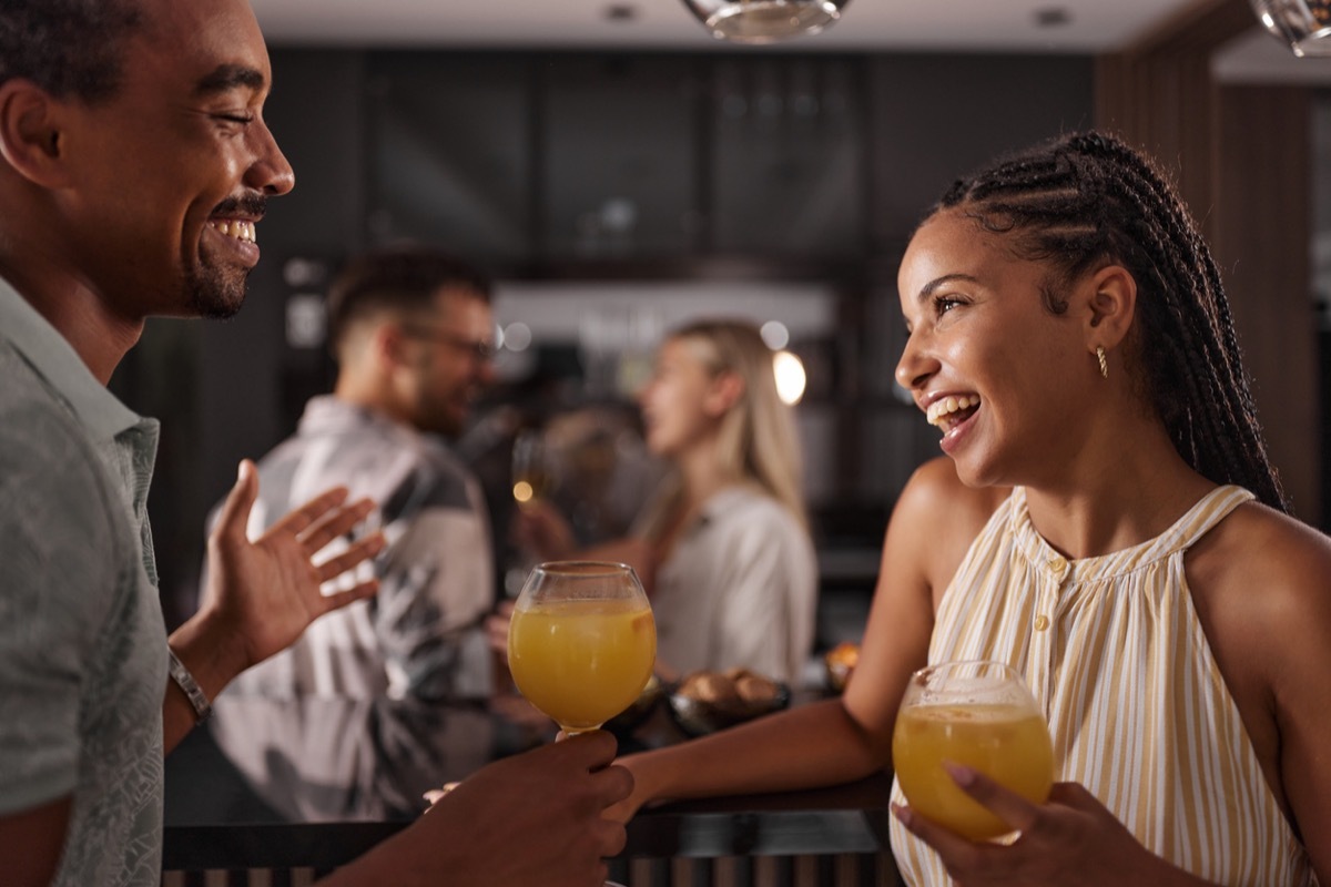 couple at a bar on a first date