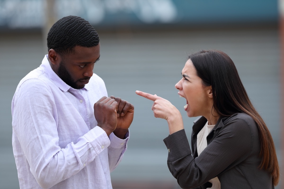 Woman Yelling at Man