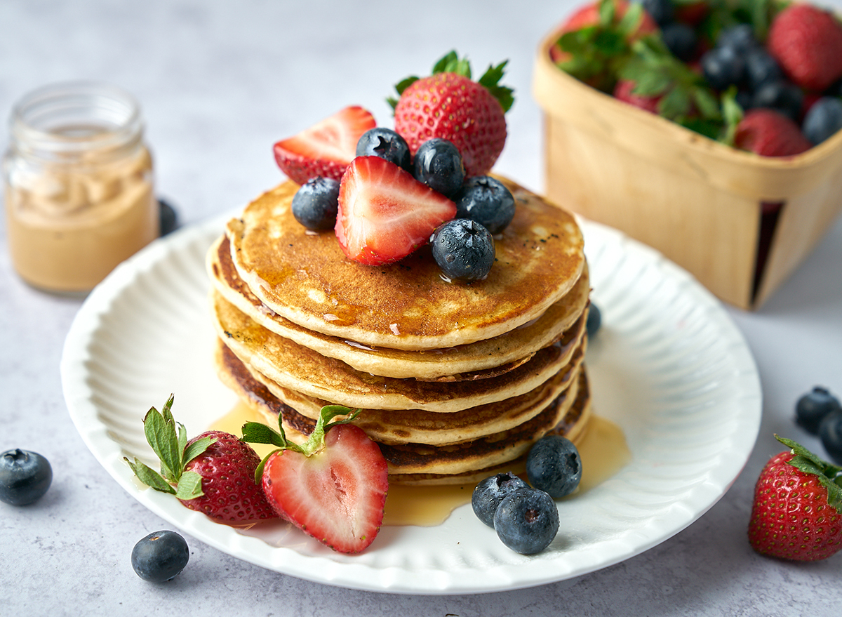 whole grain plant based pancake stack