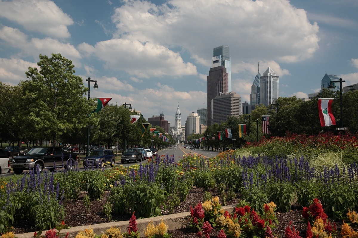 Cityscape photo of street cars and building in downtown Philadelphia, Pennsylvania