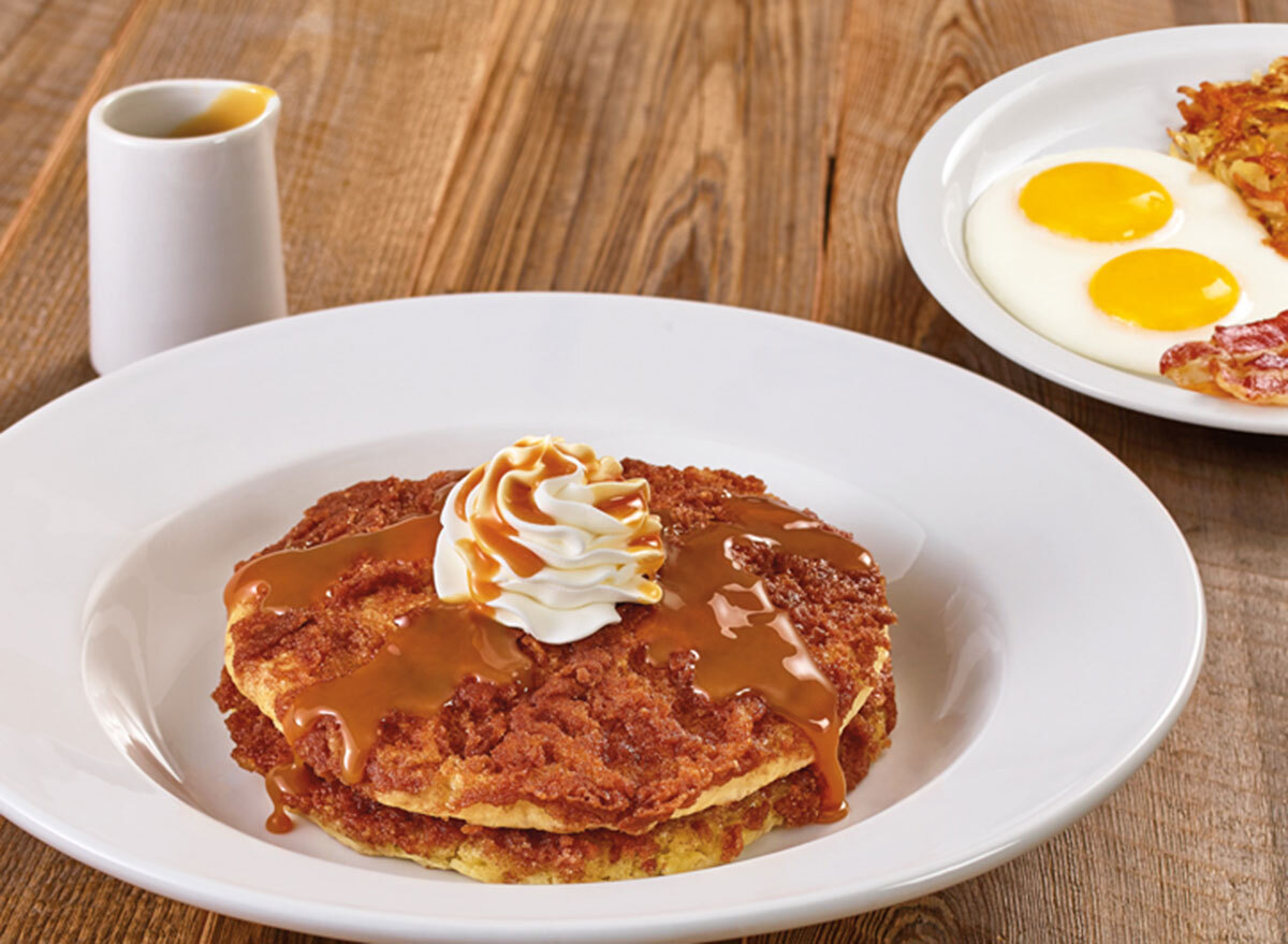 Dulce de leche crunch pancake breakfast