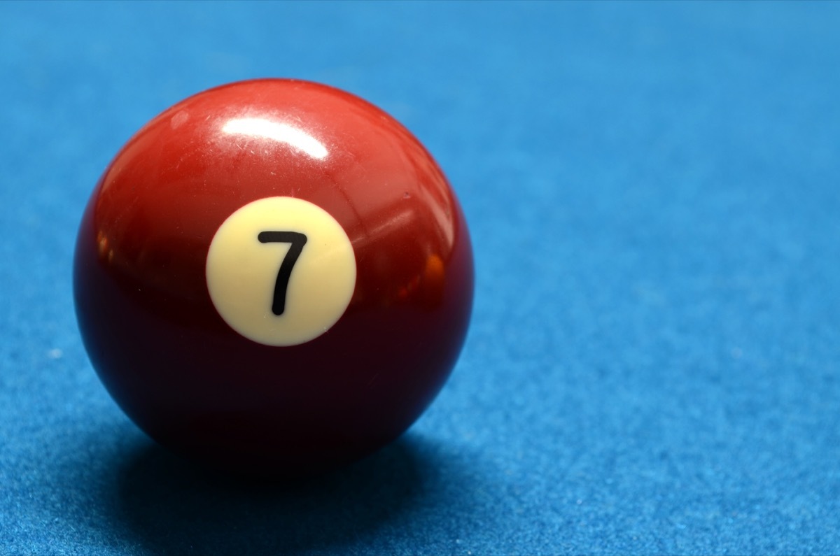 Billiard Ball number 7 seven isolated