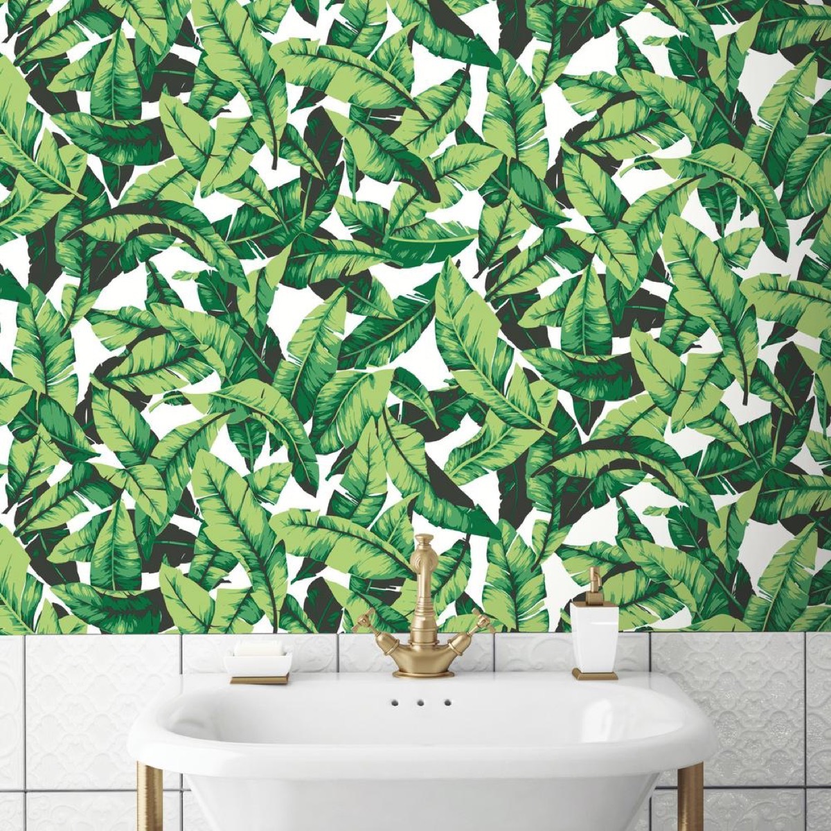 Tropical Leaf Wallpaper Home Depot