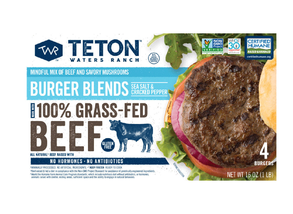 teton waters ranch grass fed beef burger blend sea salt cracked pepper box