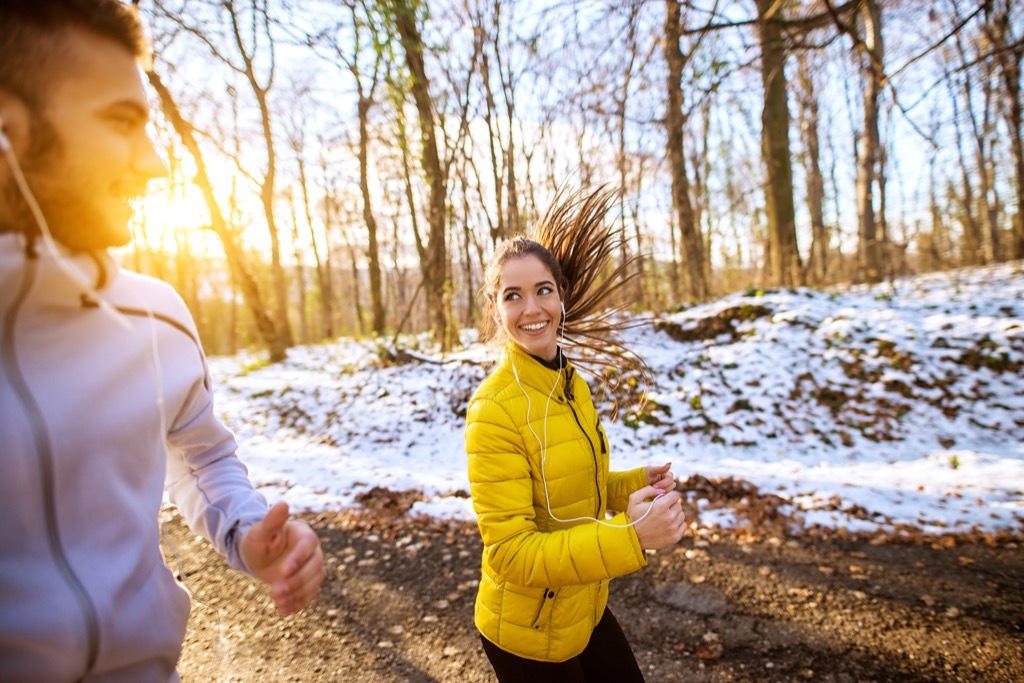 Couple running together one of their new habits