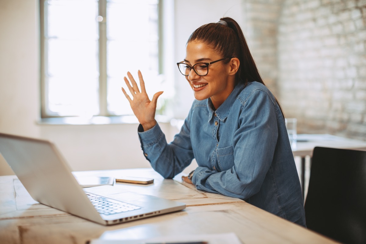 Woman on a video call