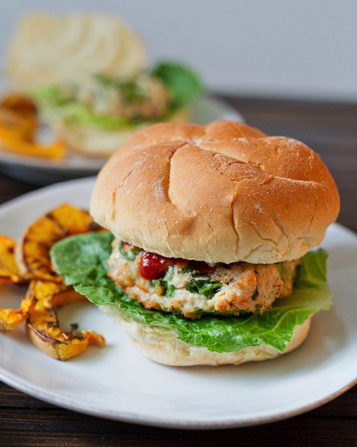 Spinach feta turkey burger