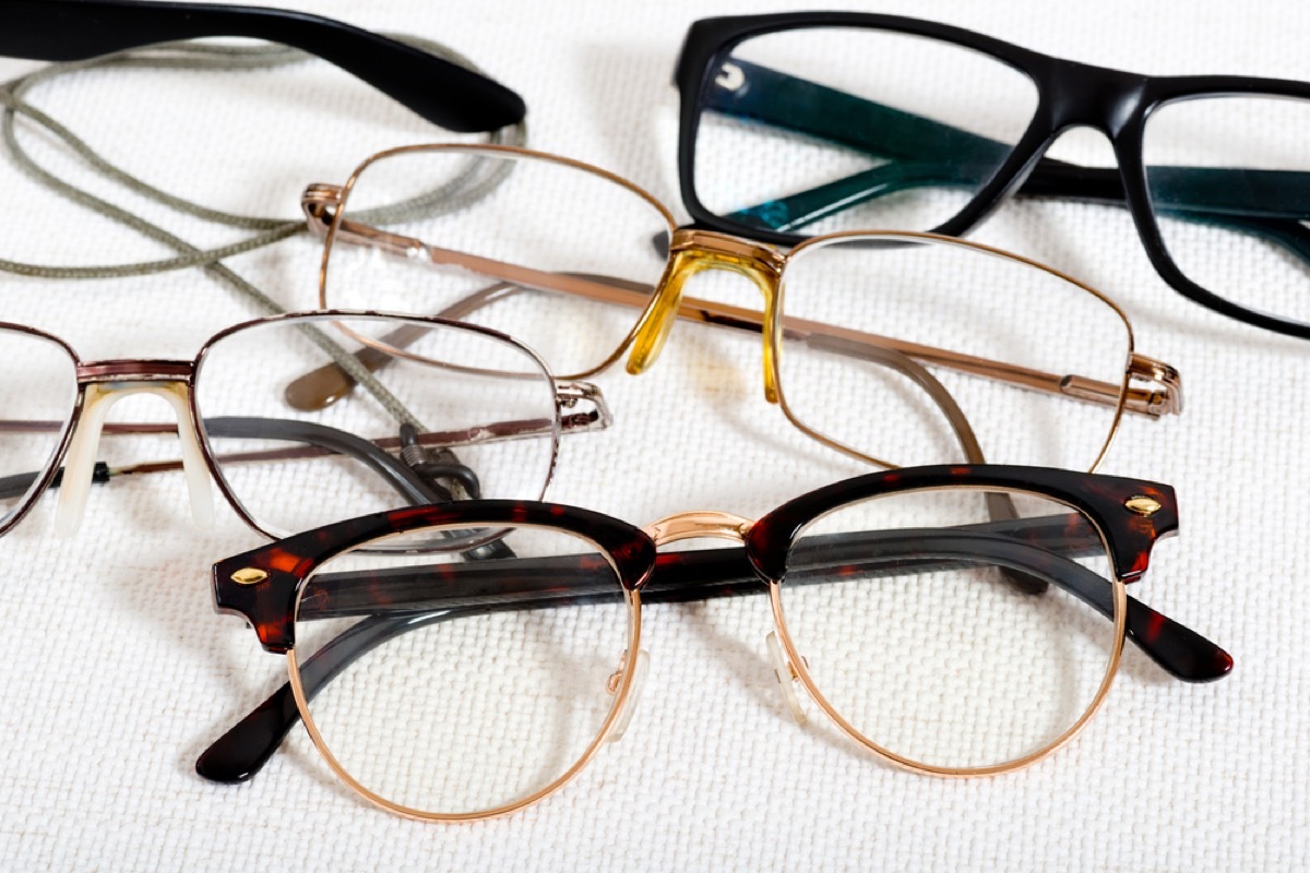 reading glasses on white background