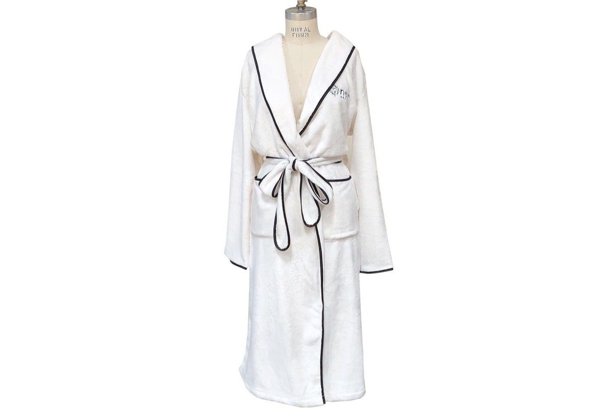 white robe with black trim