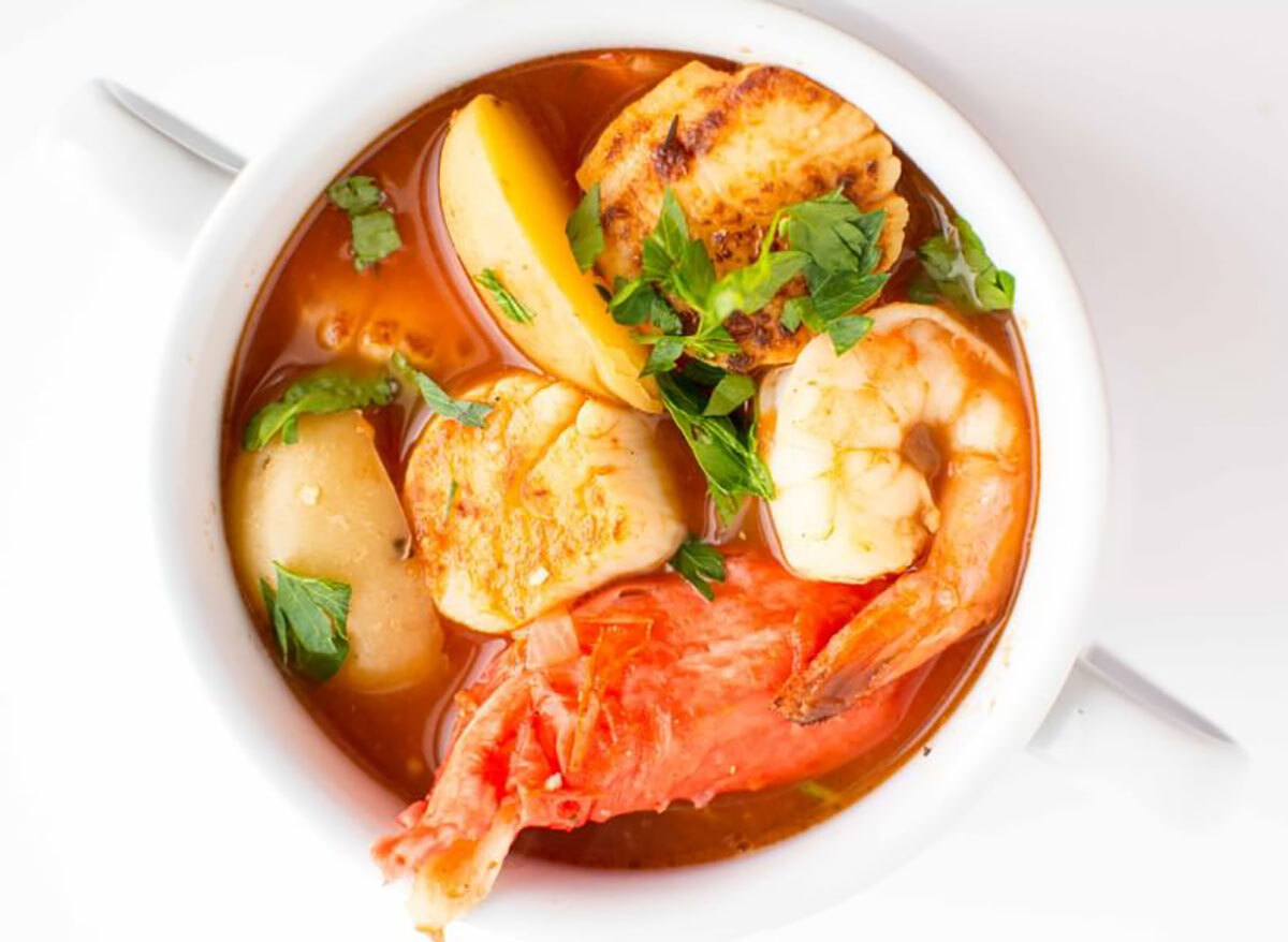 crockpot seafood stew in a bowl