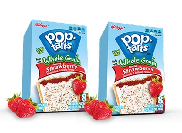 pop-tarts, low fat frosted strawberry  with whole grain and fiber