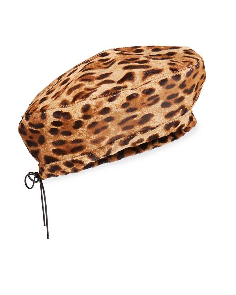 leopard print beret