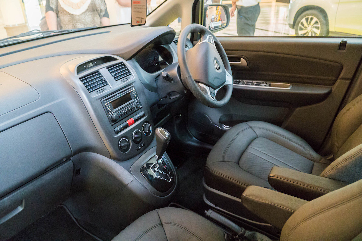 PUTRAJAYA, MALAYSIA - JULY 30, 2017: Interior from Proton Exora at the roadshow in Putrajaya, Malaysia