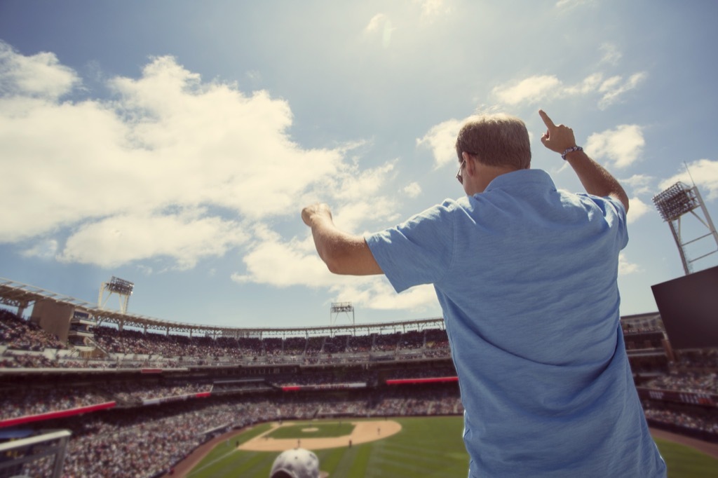 man at baseball game