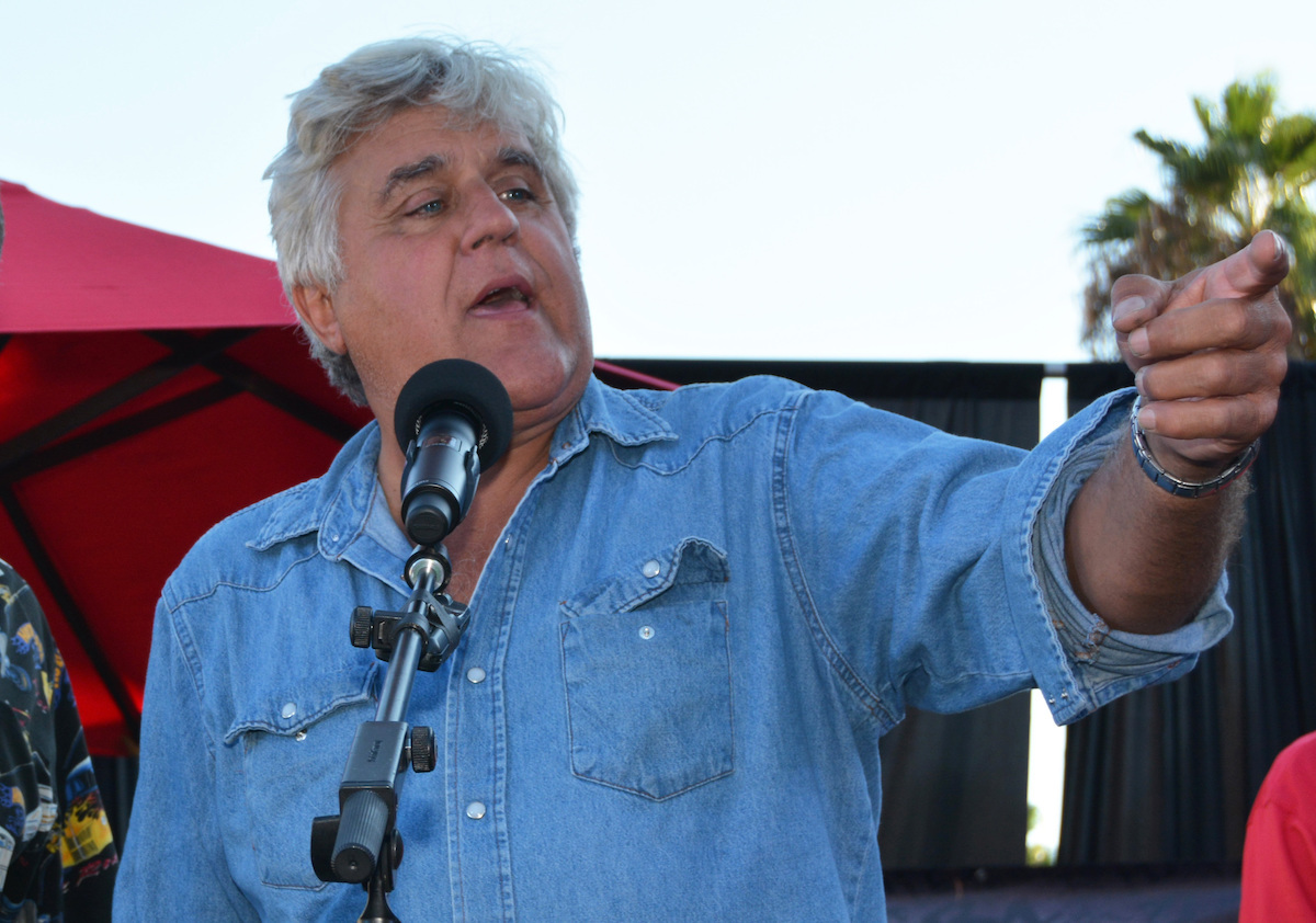 Jay Leno receiving a lifetime achievement award from the city of Burbank